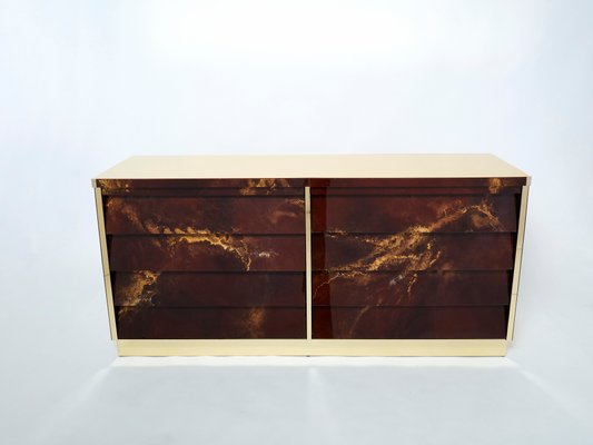 Brass Lacquered Dresser by Maison Jansen, 1970s-YJA-911301