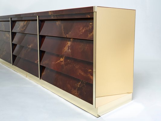 Brass Lacquered Dresser by Maison Jansen, 1970s-YJA-911275