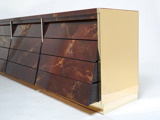 Brass Lacquered Dresser by Maison Jansen, 1970s-YJA-911275