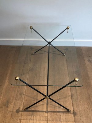 Brass Lacquered Metal Table in the style of Jacques Adnet, 1950s-BA-1498281