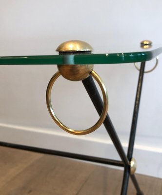 Brass Lacquered Metal Table in the style of Jacques Adnet, 1950s-BA-1498281