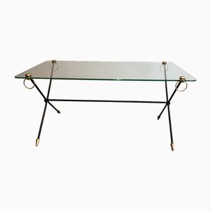 Brass Lacquered Metal Table in the style of Jacques Adnet, 1950s-BA-1498281