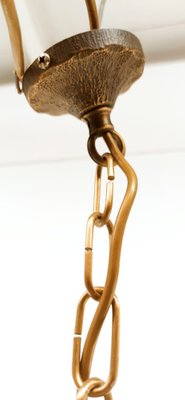 Brass Lantern Hanging Light in Amber Glass-QLH-1336592