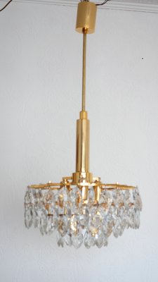 Brass Lead Crystal 4-Bulb Chandelier from Bakalowits & Söhne, Vienna, 1960s-NGU-2016654