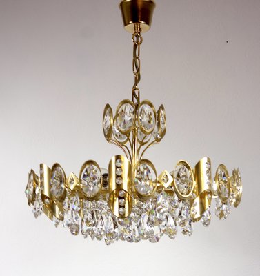 Brass & Lead Crystal Chandelier from Joska, 1970s-NGU-1742540