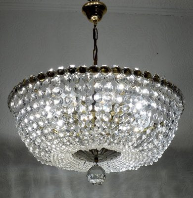 Brass Lead Crystal Chandeliers, 1970s-NGU-1731941