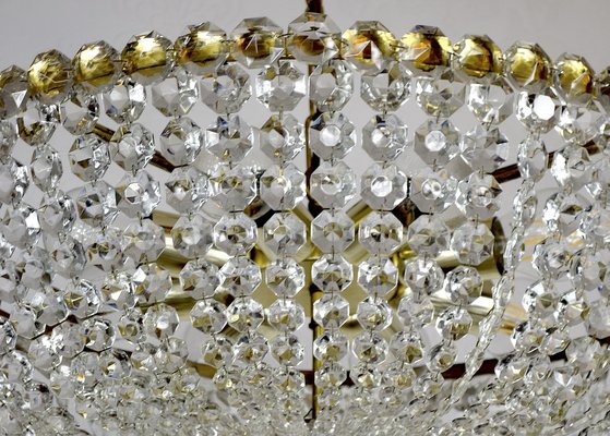 Brass Lead Crystal Chandeliers, 1970s-NGU-1731941