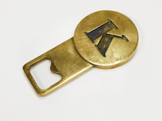 Brass Letter K Initial Bottle Opener by Carl Auböck, Vienna, 1960s-MWV-2027500