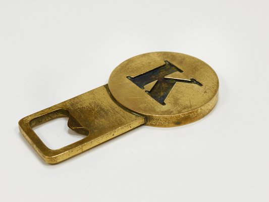 Brass Letter K Initial Bottle Opener by Carl Auböck, Vienna, 1960s-MWV-2027500