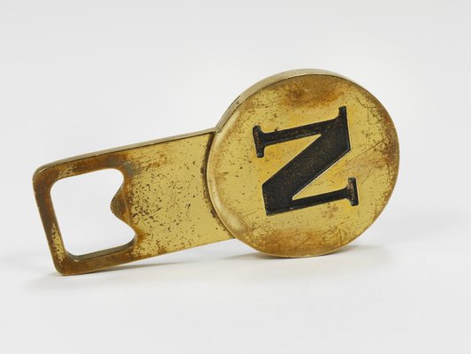 Brass Letter N Initial Bottle Opener by Carl Auböck, Vienna, 1960s-MWV-2027501