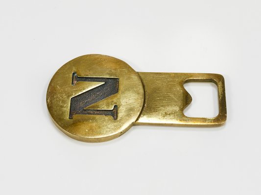 Brass Letter N Initial Bottle Opener by Carl Auböck, Vienna, 1960s-MWV-2027501