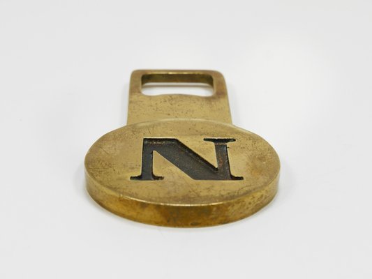 Brass Letter N Initial Bottle Opener by Carl Auböck, Vienna, 1960s-MWV-2027501