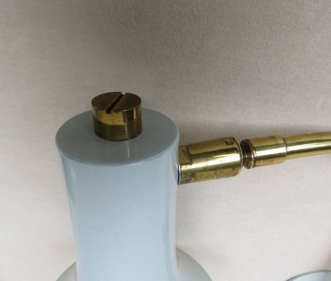 Brass & Light Blue Wall Lights, 1950s, Set of 2-EY-1445256