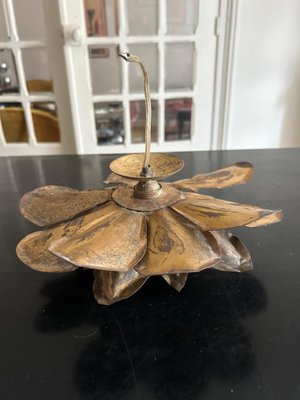 Brass Lotus Wall Light from Maison Jansen, 1970s-AVC-2014026