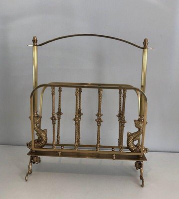 Brass Magazine Rack from Maison Jansen-BA-1365459