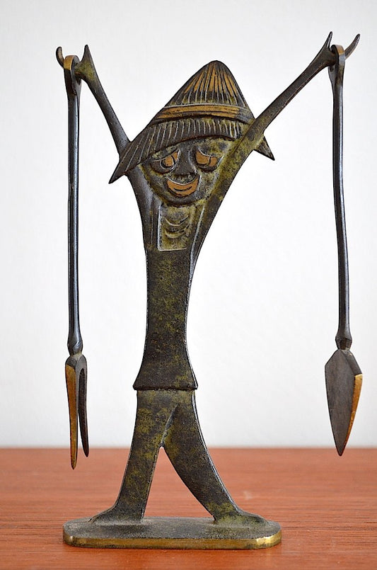 Brass Male with Cactus Tool by Walter Bosse for Herta Baller, 1950s