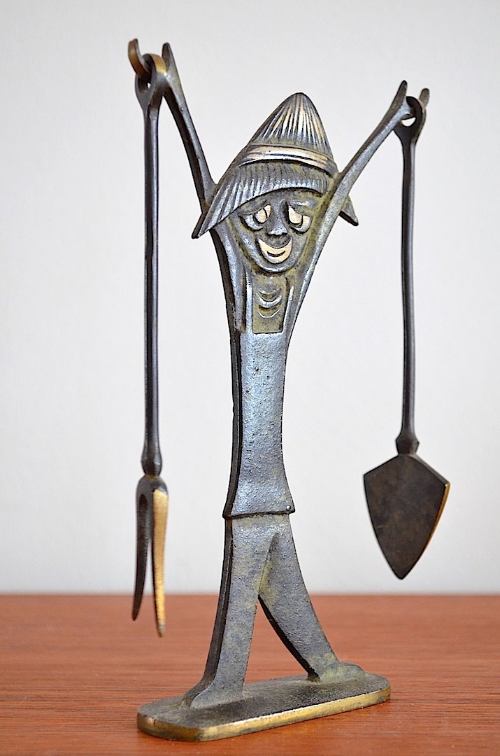 Brass Male with Cactus Tool by Walter Bosse for Herta Baller, 1950s