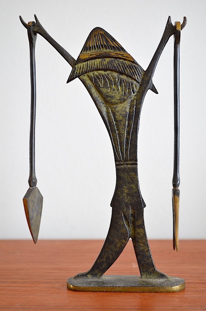 Brass Male with Cactus Tool by Walter Bosse for Herta Baller, 1950s