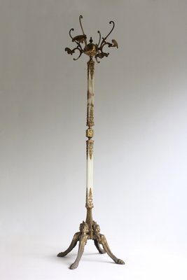 Brass & Marble Free Standing Coat Rack, Italy, 1960s-OKN-2035879