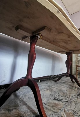 Brass, Marble & Wood Side Table, Italy, 1960s-RAQ-1344685