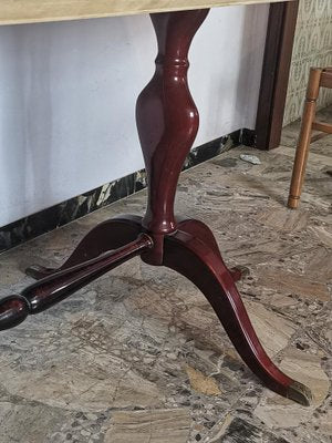 Brass, Marble & Wood Side Table, Italy, 1960s-RAQ-1344685