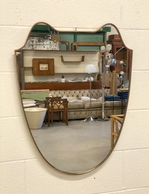 Brass Mirror in the style of Gio Ponti, 1950s-NPC-1804251