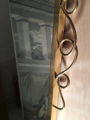 Brass Mirror with Small Console Table, 1950s-MBH-1031640