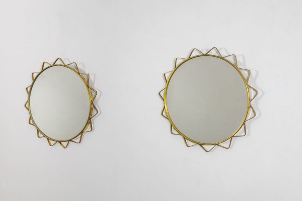 Brass Mirrors, 1950s, Set of 2-LMR-1424544