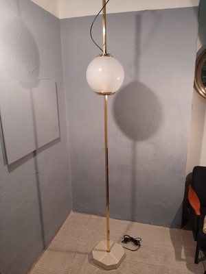 Brass Model Balloon LTE10 Floor Lamp with Beige Base by Luigi Caccia Dominioni for Azucena, 1990s-OHK-870434