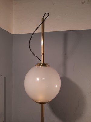 Brass Model Balloon LTE10 Floor Lamp with Beige Base by Luigi Caccia Dominioni for Azucena, 1990s-OHK-870434