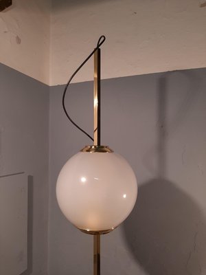 Brass Model Balloon LTE10 Floor Lamp with Beige Base by Luigi Caccia Dominioni for Azucena, 1990s-OHK-870434