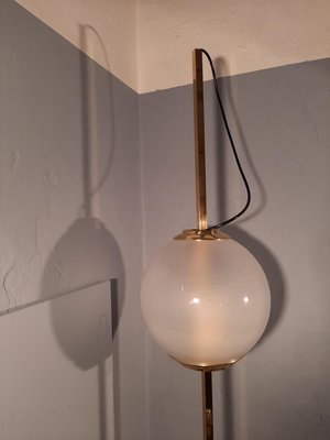 Brass Model Balloon LTE10 Floor Lamp with White Base by Luigi Caccia Dominioni for Azucena, 1990s-OHK-870433