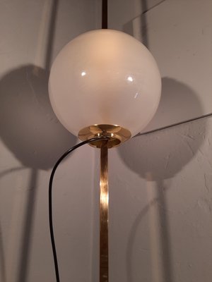 Brass Model Balloon LTE10 Floor Lamp with White Base by Luigi Caccia Dominioni for Azucena, 1990s-OHK-870433