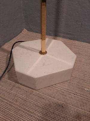 Brass Model Balloon LTE10 Floor Lamp with White Base by Luigi Caccia Dominioni for Azucena, 1990s-OHK-870433