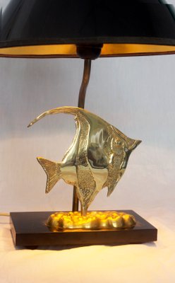 Brass Moon Fish Table Lamp from Deknudt, 1970s-MSC-638753