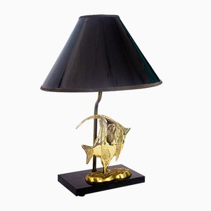 Brass Moon Fish Table Lamp from Deknudt, 1970s-MSC-638753