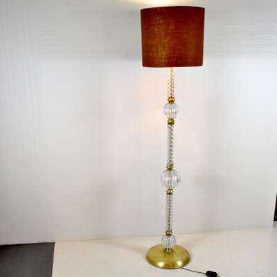 Brass & Murano Glass Floor Lamp from Barovier & Toso, 1940s-JQO-844718