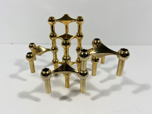 Brass Nagel Candleholders from Johannes Nagel, 1960s, Set of 7-TU-2041844