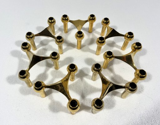 Brass Nagel Candleholders from Johannes Nagel, 1960s, Set of 7-TU-2041844