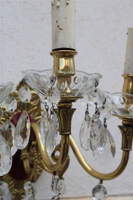 Brass Nail Polish and Crystals Wall Lamps, 1950s, Set of 2-EH-1382375