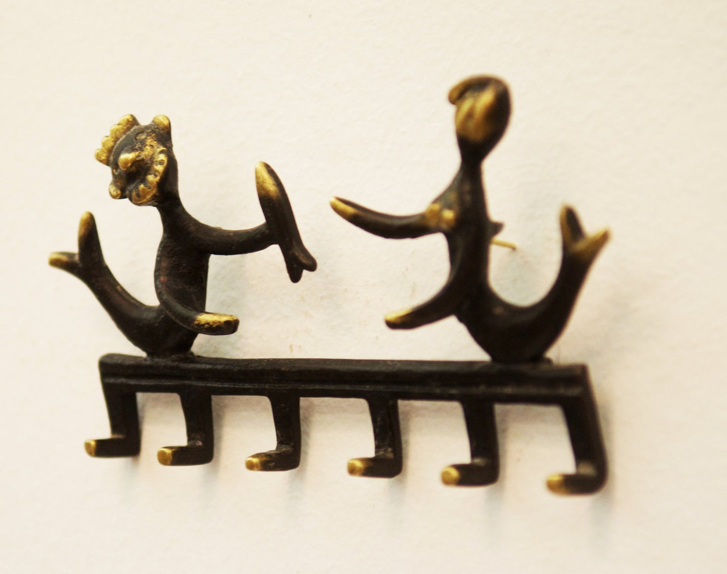 Brass Neptune and Mermaid Wall Hook by Walter Bosse for Hertha Baller, 1955