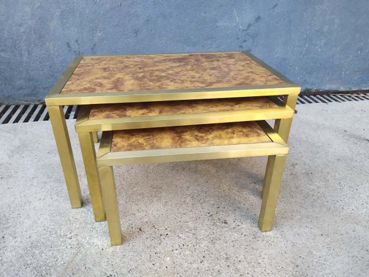 Brass Nesting Tables, 1970s-EAD-621390