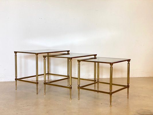 Brass Nesting Tables, 1970s, Set of 3-NPC-1264274