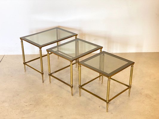 Brass Nesting Tables, 1970s, Set of 3-NPC-1264274