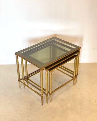 Brass Nesting Tables, 1970s, Set of 3-NPC-1264274