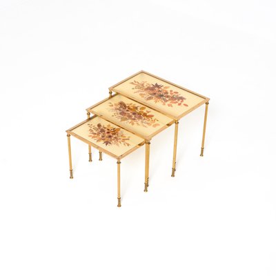 Brass Nesting Tables, Set of 3-VT-1151497