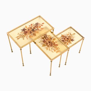 Brass Nesting Tables, Set of 3-VT-1151497