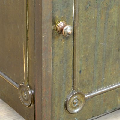 Brass Nightstand with Marble Top, 1910s-IW-1436137