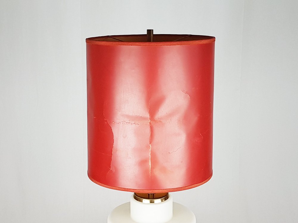 Brass & Opaline Glass 3-Light Table Lamp by Bruno Gatta for Stilnovo, 1959