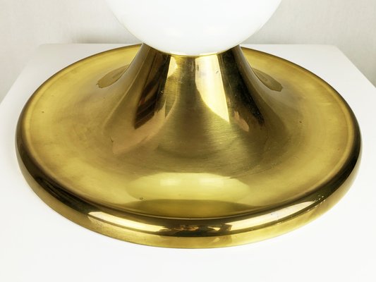 Brass & Opaline Glass Shade Ball Wall or Ceiling Lamp by Achille Castiglioni for Flos, 1960s-RD-1705027